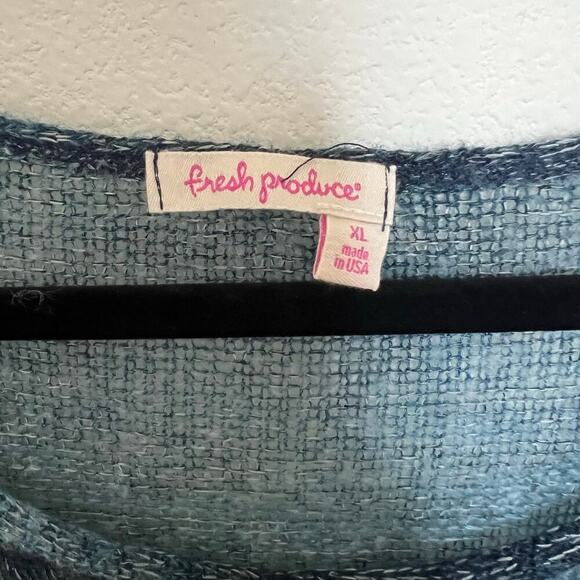 Fresh Produce Womens Lightweight Open Knit‎ Long Sleeve Top Blue Size XL - Picture 5 of 9
